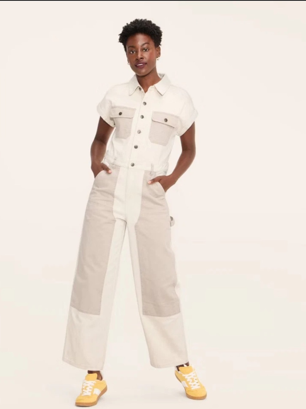 Women's Short Sleeve Western Jumpsuit - Woolrich Cream 2